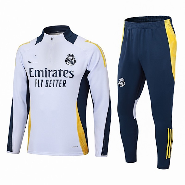 2425 Fotbollsträningsdräkt Real Madrid Långärmad Vuxen Set Höst/Vinter Paris White Real Madrid XL