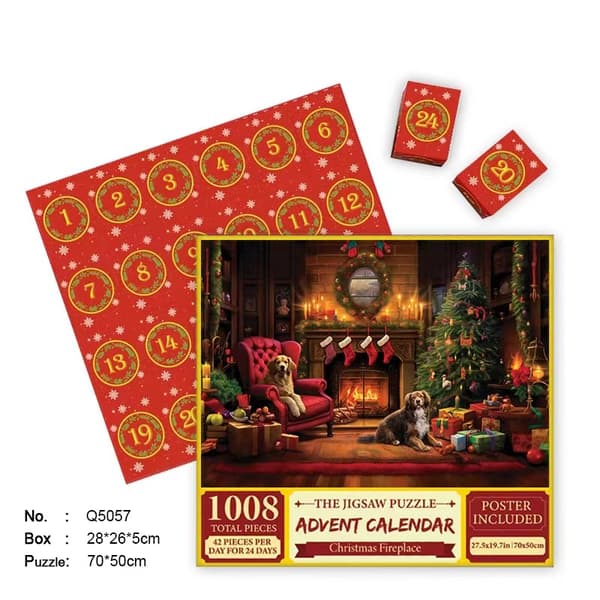Julkalender med Blind Box-pussel 70 * 50cm S9