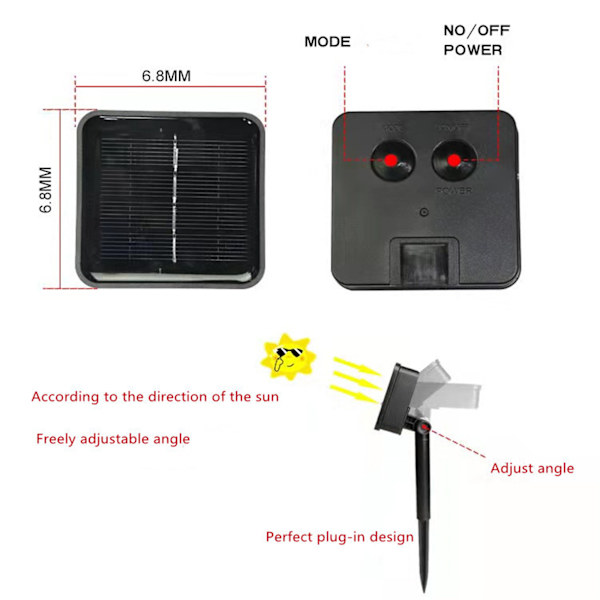Solcells LED Utomhusljus Lampa String Party Bröllop Jul Vit