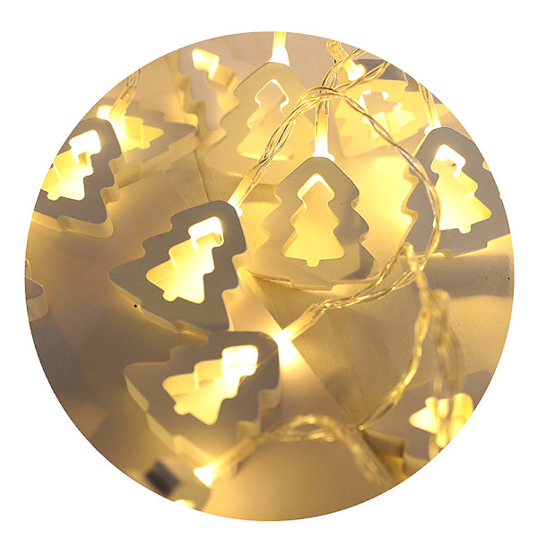 Jul Antik Dekoration Liten Belysningskedja Led Trä Pendel Julgranslampa String Belysningskedja Four-Color Love 3M20led