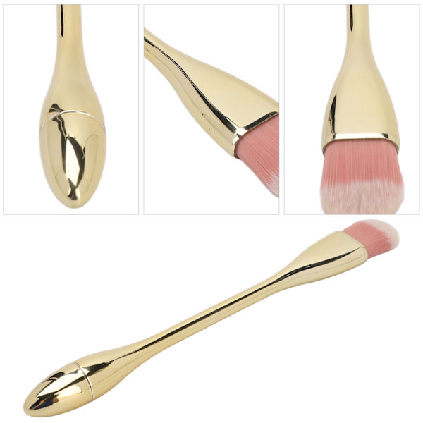 Nageldammborste Mjuk Fiber Delikat Beröring Hudvänlig Utsökt Multifunktionell Borste för Makeup Mask Champagne Guld