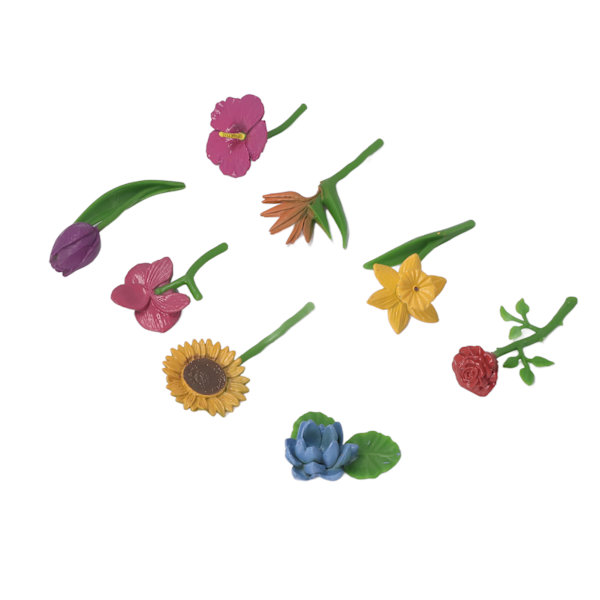 8 st Simuleringsväxter Leksak Färgglada PVC Simuleringsblommor Modell Växt Sandlåda Dekoration Tidig Utbildningsmodell Leksaker