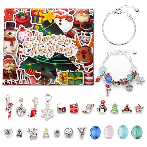 Julkalender Blind Box DIY Kreativ Barnarmband Tillbehör E