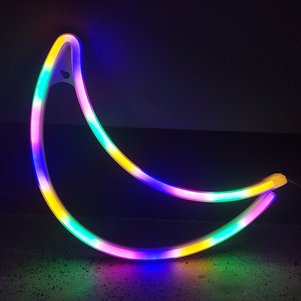 LED-måne neonformad färgad lampa färg