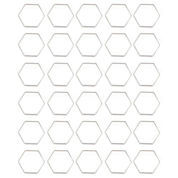 30 st Hexagonformade Ihåliga Resinramar i Rostfritt Stål Öppna Bågar Ihåliga Hängsmycken Formar för DIY Hexagon L