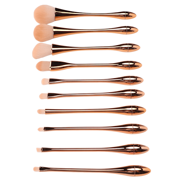 10 st Professionella Sminkborstar Set Ögonskugga Concealer Rougeborste Kosmetisk Borste Set Roséguld