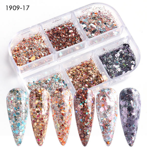 3 st Nail Glitter Magic Mirror Aurora Iridescent Puder Pärlpuder 4