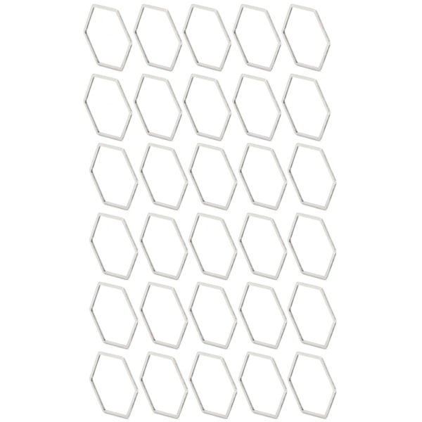 30 st Hexagonformade Ihåliga Resinramar i Rostfritt Stål Öppna Bågar Ihåliga Hängsmycken Formar för DIY Hexagon L