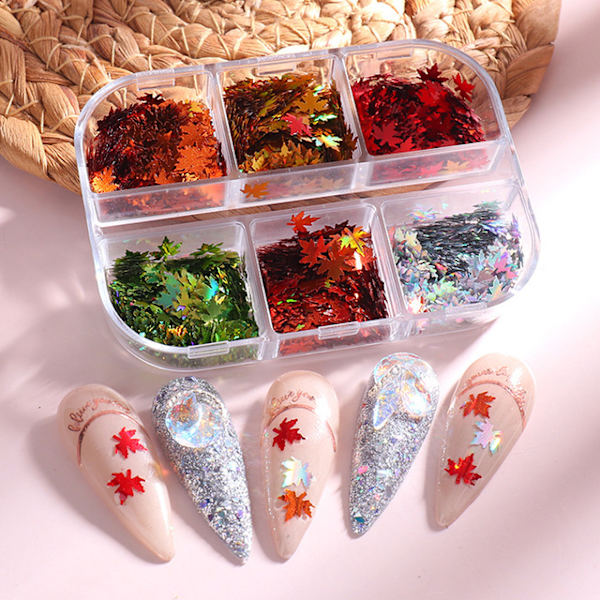 3 st Nail Glitter Magic Mirror Aurora Iridescent Puder Pärlpuder 13