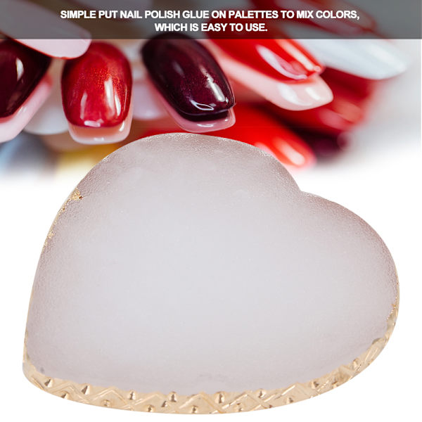 Resin Nagelkonst Gel Polish Färgblandningspaletter Tips Displayhållare Manikyrverktyg Hjärta Transparent