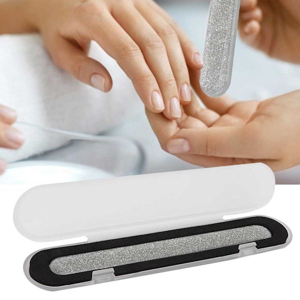 2 st Professionella Nano Glas Nagelfil Sandpapper Poleringsremsa Manikyrverktyg Stor Storlek