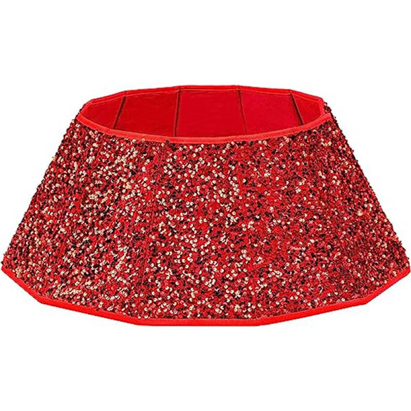 Paljetter Julgransomkrets Basdekorationer runt trädomkrets Red 40*60*20cm