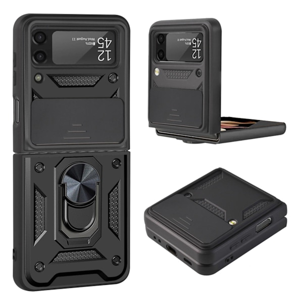 Telefonfodral Kompatibelt för Samsung Galaxy Z Flip 3 TPU Magnetisk Metallringfäste Stötskyddande Fodral