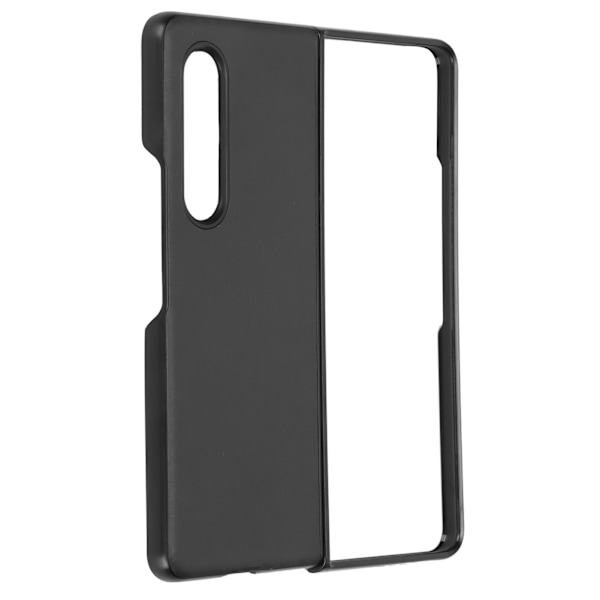 Läderhårdt fodral för Samsung Galaxy Z Fold 3 Mobiltelefon Repskyddande Stötsäkert Skal Svart