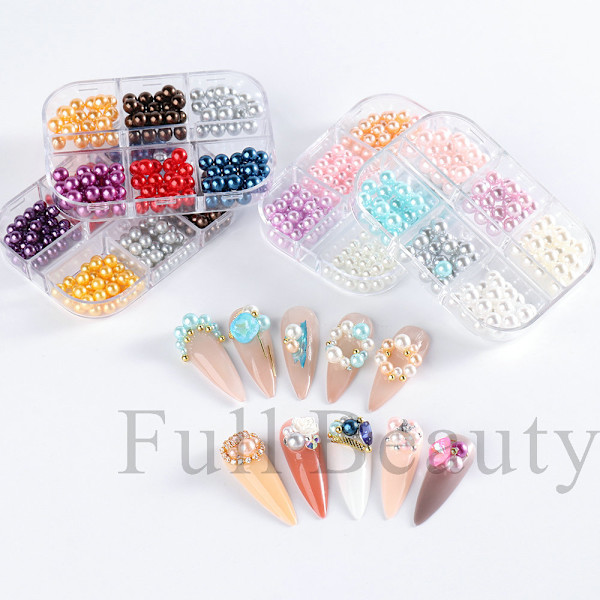 3 st Nail Pärlor DIY Nageltillbehör C