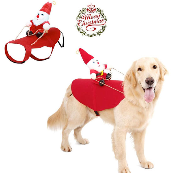 Hund Santa Claus-dräkt Julhundkläder Santa Claus