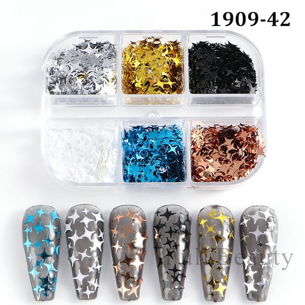 3 st Nail Glitter Magic Mirror Aurora Iridescent Puder Pärlpuder 17