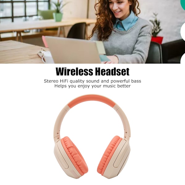 Bluetooth-headset med stöd för extern mikrofon, minneskort, LINEIN-läge, trådlöst spelheadset för dator, PC