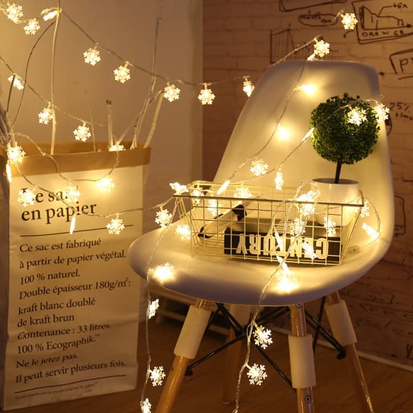 Snowflake Lighting Chain Christmas String Light LED Färgad Lampa Batterilåda String Lights 6M40led Color-USB