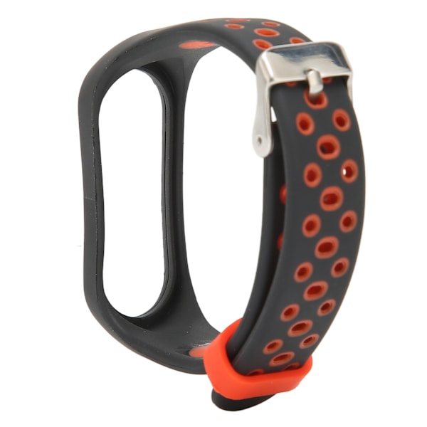 Smart Armband Smartwatch Armband Loop Armband Strap Tvåfärgad Anti-Förlust för Xiaomi Mi Band 6 5 NFC (Svart Röd)