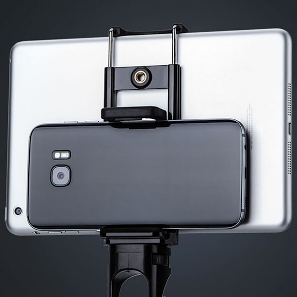 Universal Tripodhållare Mount Clamp Clip Bracket för Mobiltelefon  Tablet Kamera
