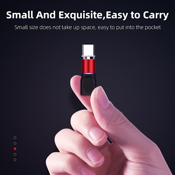USB Type C Magnetisk Adapter 360° Roterande Magnetisk Telefonkabel Adapterkontakt
