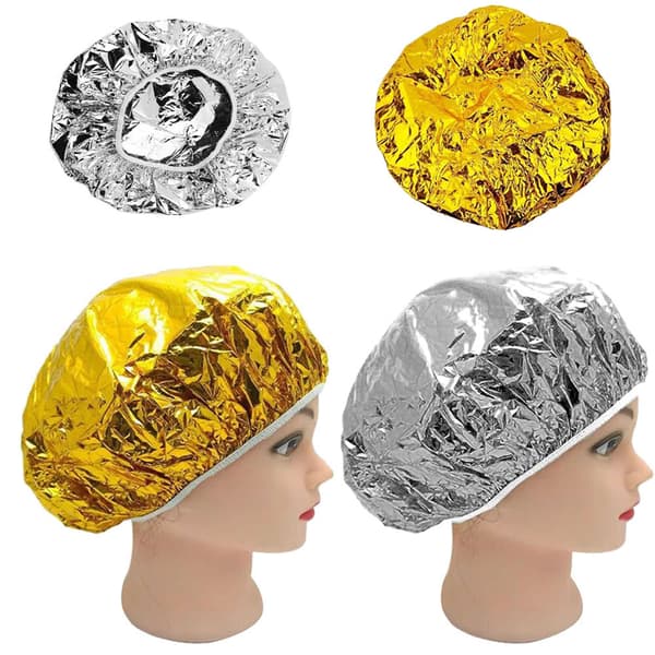 4-pack Aluminiumfolie Vattentäta Spa Hår Salong Dusch Engångs Hem Hattar Hårvårdsskydd