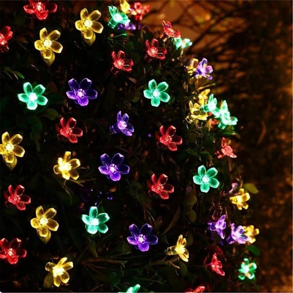 Solcells-Ljusslinga LED Sakura Vattentät 6.5m