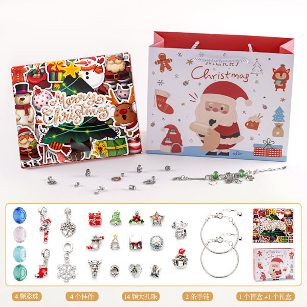 Julkalender Blind Box DIY Kreativ Barnarmband Tillbehör F