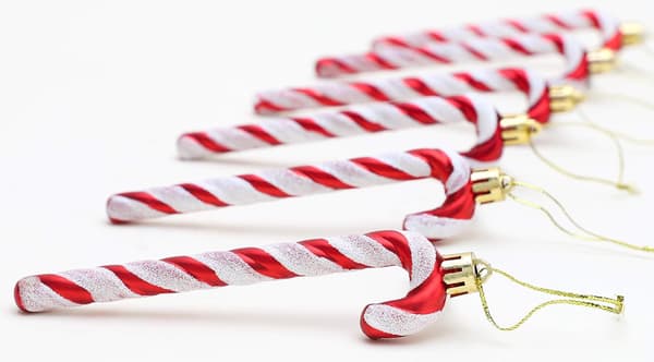 6-13 cm glitter candy cane julgransdekorationer 6st