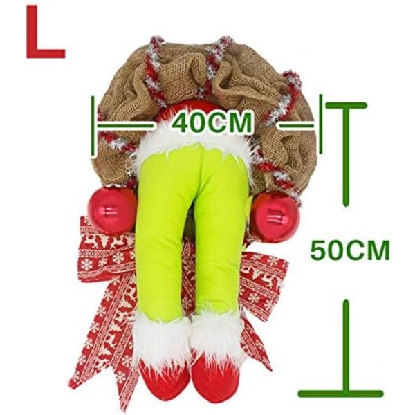 Stecto Grinch Wreath, Christmas Garland, How The Grinch has Stealed the Burlap Christmas Wreath L