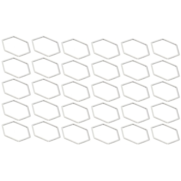 30 st Hexagonformade Ihåliga Resinramar i Rostfritt Stål Öppna Bågar Ihåliga Hängsmycken Formar för DIY Hexagon L