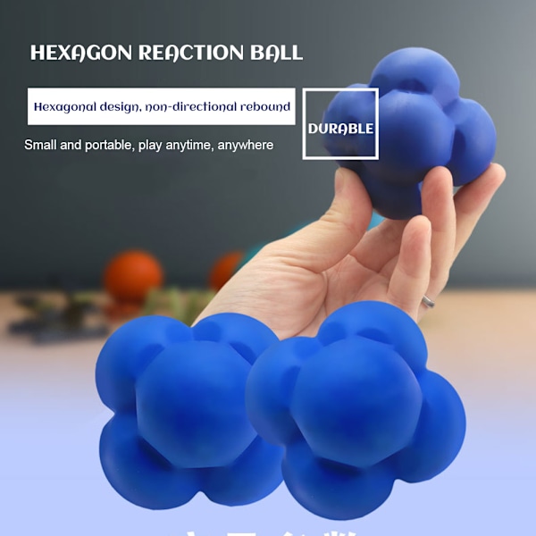 Hexagonformad Gummiball - Reaktionsboll för Hastighet, Reflexer och Koordination