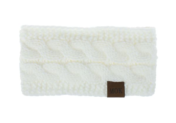 Stickad plysch hårband