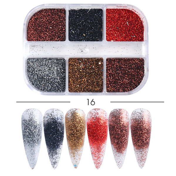 3 st Nail Glitter Magic Mirror Aurora Iridescent Puder Pärlpuder 11