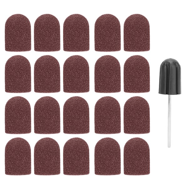 Nagelkonst Sandpapperhuv Nagelfräsbits Polering Slipning Sandband Set (16 x 25mm) Brun