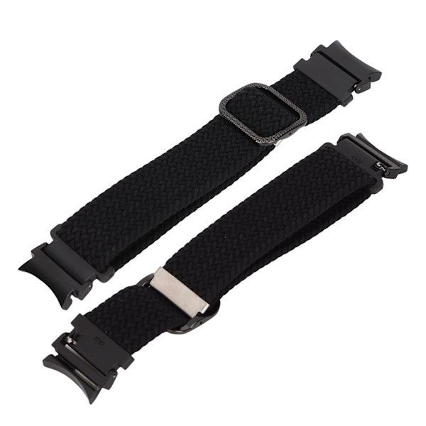 Armbandsband Elastiskt Nylon Flätad Justerbar Armband Klockband för Galaxy Watch 4 Svart