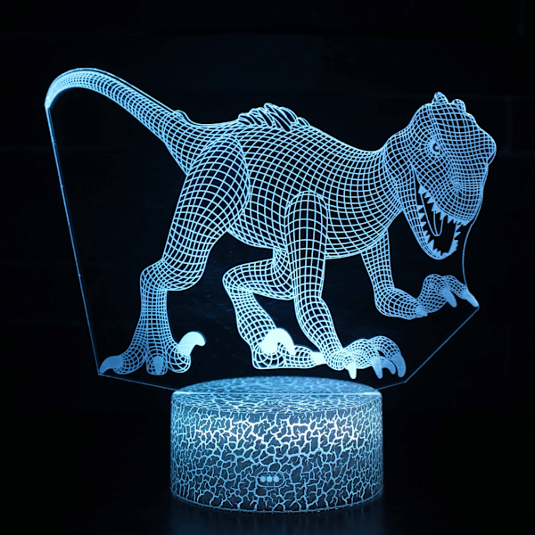 3D Nattlampa Cartoon Dinosaur Sovrumsatmosfär Ljus Färgglad Touch Intelligent LED Bordlampa ZB-24