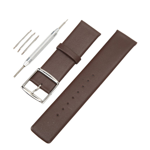 Läderarmband för klocka med snabbspänne, läderarmband för klocka, armband för Huawei GT 2 för Gear 46 22 mm, silverspänne