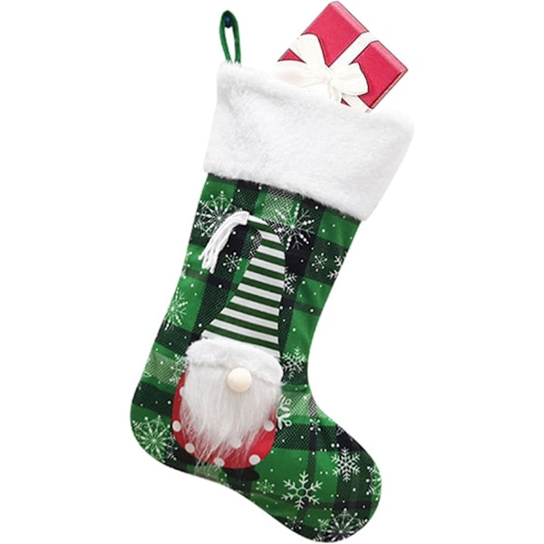 Julstrumpa Väska | Jul Ansiktslösa tomtar Skandinaviska Nisse Tygpåsar red