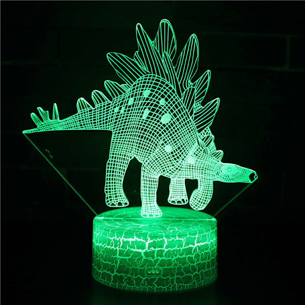 3D Nattljus Tecknad Dinosaur Sovrum Atmosfär Ljus Färgglad Touch Intelligent LED-bordsljus ZB-39