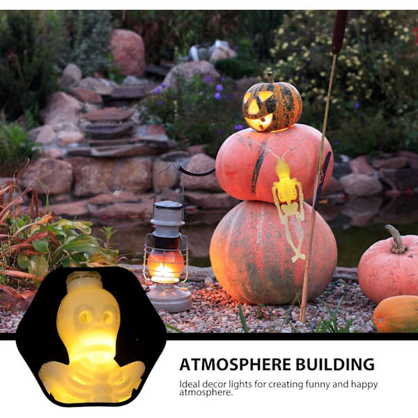 LED-skelett-skalle ljusslinga spöklik lampsträng halloween