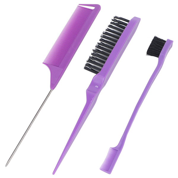 3-pack frisörkamset, rått-svanskam, hårfärgningsborstar, hårstylingkamset, lila