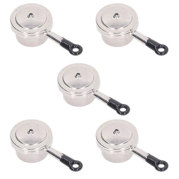 5-pack Mini Soppa Gryta Modell Simulerad Matlagning Leksaker Kök Bordsartiklar för 1:12 Dockhus Liten