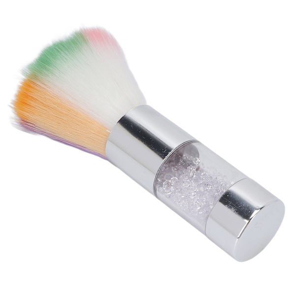 Portabel Enfärgad Sminkborste Fluffig Rougeborste Nagelsalongsdammborste Silver