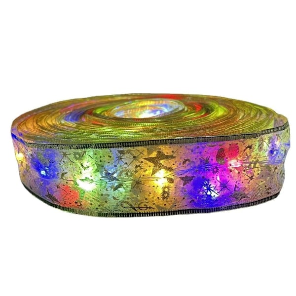 LED-band med blinkande ljus för jul, festivaler, födelsedagar och presentaskar 3.8-Gold Ribbon Color 1M10led-Battery