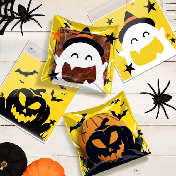 100 st Halloween Förpackningspåse Bakning Cookie Bag Presentpåse
