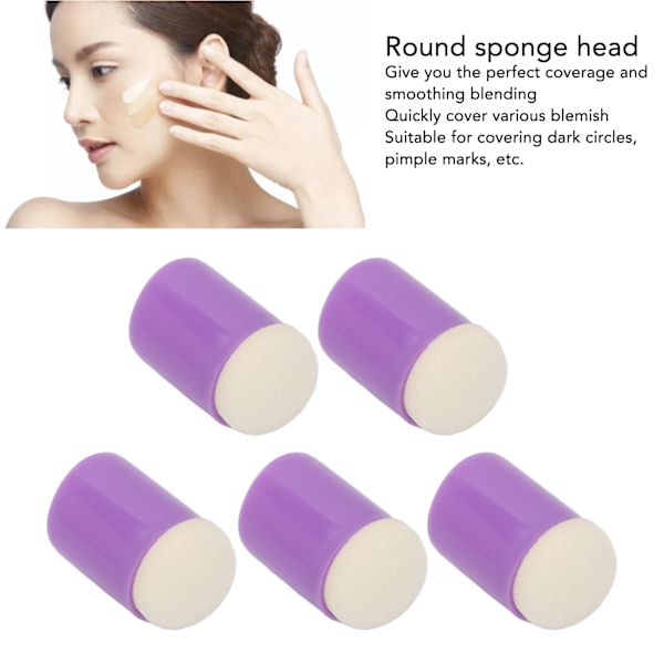 20 st DIY Finger Svamp Applikator Runda Huvudöverdrag Mörka Ringar Mini Svamp Applikator Set