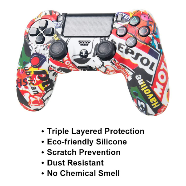 PS4-spelkontroll silikon grepp skyddande fodral
