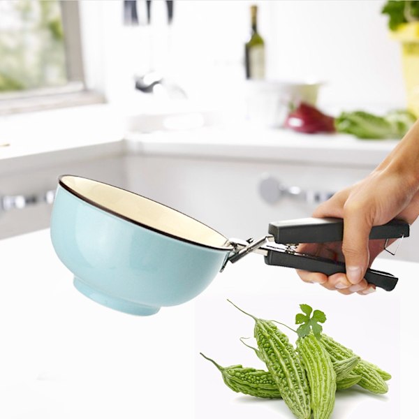 Multifunktionell Rostfritt Stål Skål Tallriksklämma Anti-Het Gryta Armhållare Kök BBQ Tång Verktyg